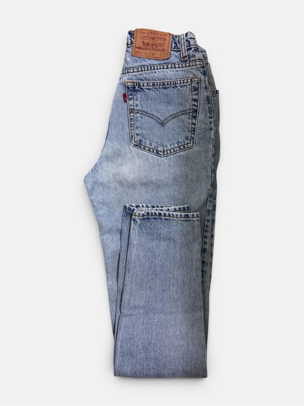 VTG 90s Levi's 512 Slim Fit Tapered Leg Blue Denim Jeans Size 26
